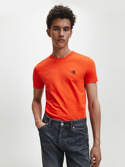 Calvin Klein Ruhák HU207186 | Calvin Klein Slim Organic Cotton Férfi Póló Rózsaszín